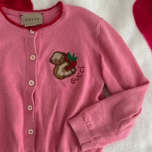 Gucci Kids Pink Sweater with Squirrel Embroidery - Picture 2 of 9